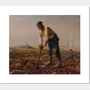 Man with a Hoe by Jean-Francois Millet Posters and Art